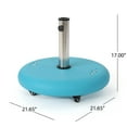 thumbnail image 3 of GDF Studio Louise Outdoor Concrete 80lb Round Umbrella Base, Teal, 3 of 5