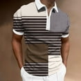 thumbnail image 2 of Polo Shirts For Men Spring Summer Fashion Lapel Zipper Short Sleeve Printed Shirt Top Mens Shirts, 2 of 5