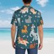 thumbnail image 4 of Fotbe Dogs Camisa Hawaiana para Hombre Unisex – Camisa Casual de Verano con Botones de Manga Corta de Algodón y Lino,Medium, 4 of 7