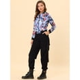thumbnail image 4 of INSPIRE CHIC Blouson Bomber Court à Imprimés Floraux pour Femme à Col Montant à Fermeture à Glissière, 4 of 7