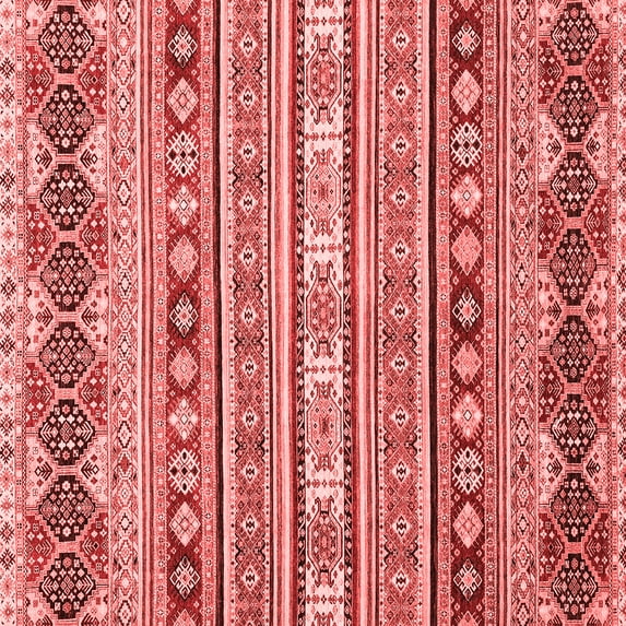 Ahgly Company Indoor Square Abstract Red Modern Area Rugs, 4' Square