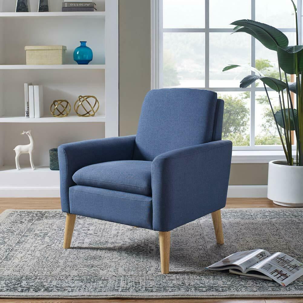 Modern Accent Fabric Chair Single Sofa Comfy Upholstered Arm Chair Living Room 