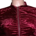 thumbnail image 2 of Akmipoem Womens 2 Piece Velour Tracksuit Ruched Front Top Zip up Jacket Velvet Joggers Sweatsuit, 2 of 5
