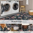 thumbnail image 4 of Lahome Decor 8'x10' Vintage Floral Area Rugs,8x10ft Large Rugs for Living Room Boho Area Rug Machine Washable, Low Pile Pink Rugs for Bedroom Girls Carpet for Nursery Rug Playroom Dining Room,Black, 4 of 10