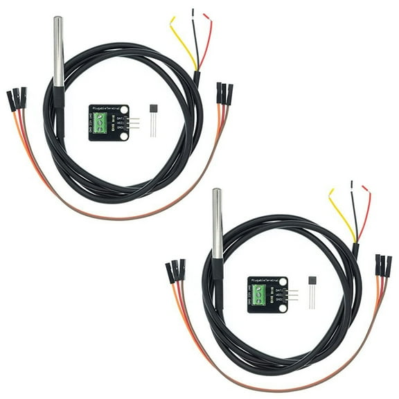 Temperature Sensor Kit 2PCS Includes Probes and Adapters for Arduino Projects