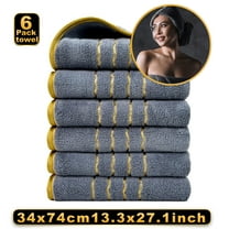 JOGZMZ 6-Piece Velvet Bath Towel Set - Ultra Soft & Highly Absorbent for Bathroom, Spa, Gym - 27.1x13.3 Inch