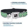 thumbnail image 4 of Buckle-Down Pet Collar, Dog Collar Metal Seatbelt Buckle, Checker Blocks White Navy Neon Green, 20 to 31 Inches 1.5 Inch Wide, 4 of 8