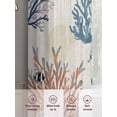 thumbnail image 6 of Blue Coastal Sheer Curtains 72 Inch Length 2 Panels Set Window Treatments, Summer Beach Coral Shell Starfish Vintage Rod Pocket Semi Curtains for Living Room/Bedroom/Kitchen Décor, 104"W x 72"L, 6 of 7