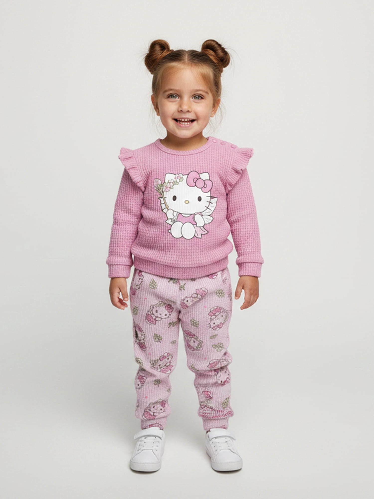 Hello Kitty Baby Girls Waffle Knit Top and Pants Set, 2-Piece, Sizes 0M-24M