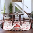thumbnail image 3 of Valentine's Day Round Area Rug 7Ft Washable Circle Rugs for Dorm Laundry Room, Pink Romantic Gnomes Love Heart Black Plaid Non-Slip Carpet Floor Mats Indoor Outdoor Carpet Runner Aesthetic Home Decor, 3 of 8