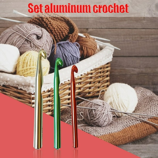Peggybuy 12mm 15mm Aluminum Alloy Crochet Hook Set Large Thick Sewing Needles (3pcs) Other 7.09*0.79*0.39in