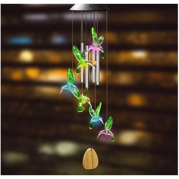 Campanas de viento solares - Campanas solares LED impermeables móviles para interior y exterior para jardín, patio, porche, terraza, jardín y decoración de fiestas