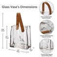 thumbnail image 5 of Monedero de cristal para flores Vase Oairse, jarrón transparente con asa de piel, 5 of 5
