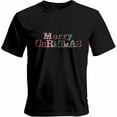 thumbnail image 1 of Camisetas gráficas informales de manga corta con frase "Feliz Navidad" para hombre, 1 of 8