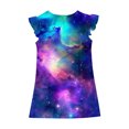 thumbnail image 5 of Hrsba Kids Summer Dress,Casual Sleeveless Dress for Girls,Toddler Girls Dress Summer Ruffle Sleeve Starlit Sky Printed Sundress Outfit For Kids 4-14T, 5 of 5