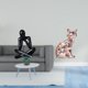 thumbnail image 2 of Figura decorativa de escritorio, escultura abstracta de gato, estatua de cerámica, adorno de diseño creativo, ideal para estantería, escritorio, ofici, 2 of 8