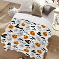 thumbnail image 5 of Personalized Halloween Blanket Custom Name with Pumpkin Fleece Throws Blanket Gift for Girls Boys Kids Soft Flannel Blankets for All Season Bed Sofa-60"x80", 5 of 6