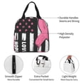 thumbnail image 4 of KLL Ribbon Breast Cancer Awareness Print Insulated Lunch Bag Women, Reusable Cute Tote Lunch Box for Adult & Men, Leakproof Cooler Lunch Bags for Work Office Travel Picnic, 4 of 6