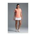 thumbnail image 3 of IBKUL Women's Short Sleeve Zip Mock Neck Shirt, Color: Peach, Size: XS, 3 of 4