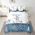 thumbnail image 2 of Erosebridal Nautical Anchor Lighthouse Bedding Sets King Size,Ocean Sea Bed in a Bag King size,Lodge Cabin Bedding King Size,Lightweight Marine Bedroom Decoration,Reversible,7-Piece, 2 of 6