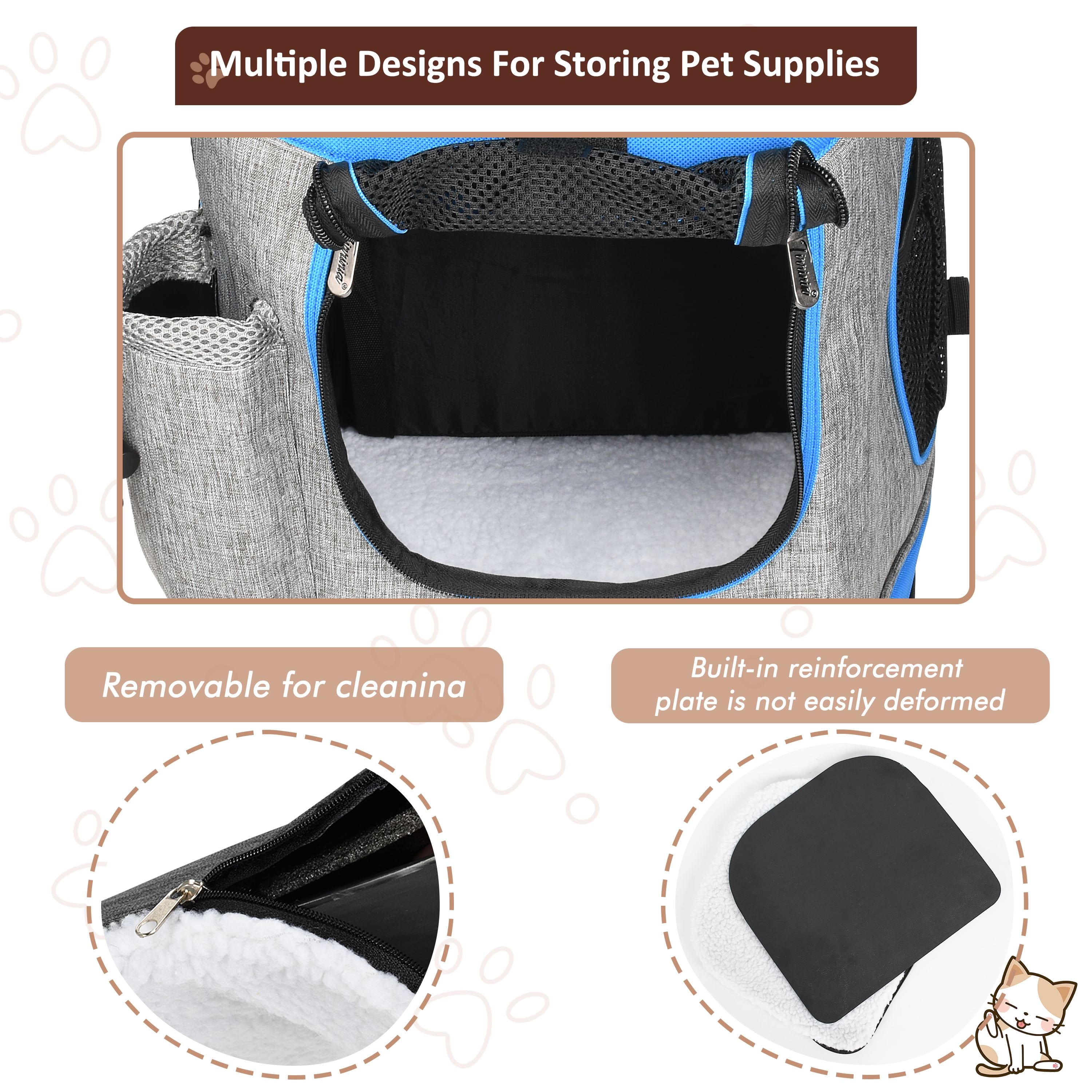 Dropship FluffyDream Pet Carrier Backpack For Large/Small Cats And Dogs,  Puppies, Safety Features And Cushion Back Support For Travel, Hiking,  Outdoor Use, Black to Sell Online at a Lower Price