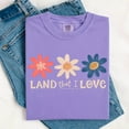 thumbnail image 3 of Comfort Colors Retro 4th of July "Land that I love" Shirt, floral USA TShirt, independence day shirt, summer tee, patriotic t-shirt, boho summerdaisy shirt, 3 of 5