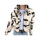 thumbnail image 1 of Chaqueta Corta para Mujer con Cremallera, Botones A Presión, Cuello Alto Informal, Cintura con Cordón y Chaquetas de Otoño. Caqui L, 1 of 3