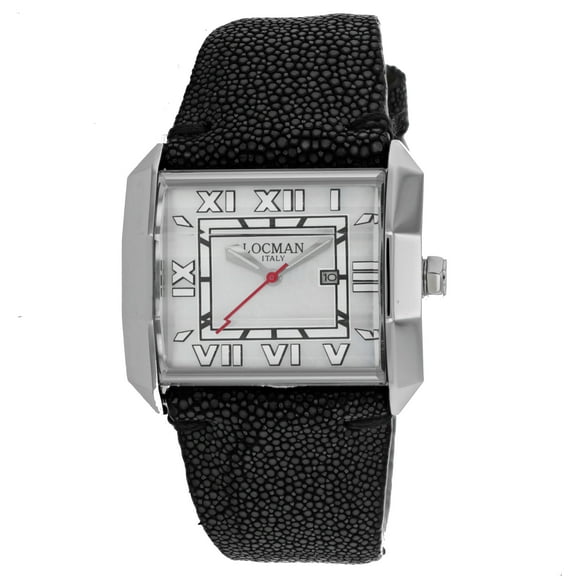 Locman Men's Diamond Otto White Dial Watch - 232MOPWH/BK STG