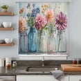 thumbnail image 5 of Spring Flowers Sheer Curtains 63 Inches Long, Farmhouse Watercolor Floral Leaves Light Filering Curtains, Breathable Simi Curtain Privacy Drapes for Living Room Bedroom Lightweight Window Treatment, 5 of 9