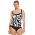 thumbnail image 2 of 24TH & OCEAN Black/White Abstract Zebra Tankini Swim Top, US 34D, UK 34D, NWOT, 2 of 4