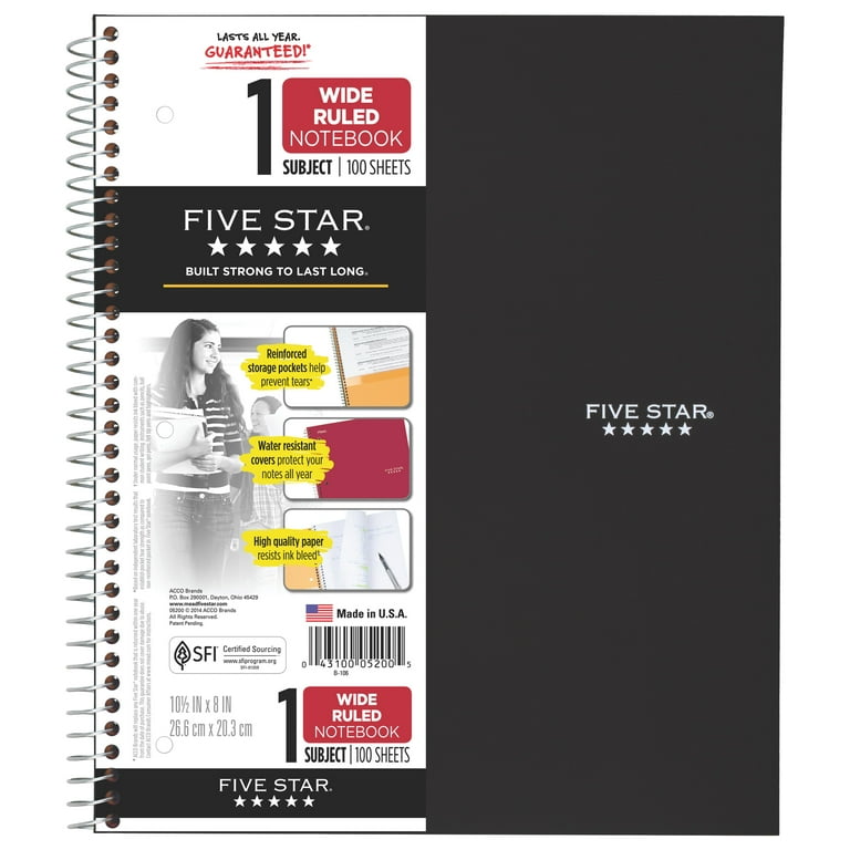 Five Star Mead School Supplies - Wirebound Notebook, 1