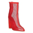 thumbnail image 1 of Women Pointy Toe Mesh Chunky Heeled Ankle Boots 18919, 1 of 6