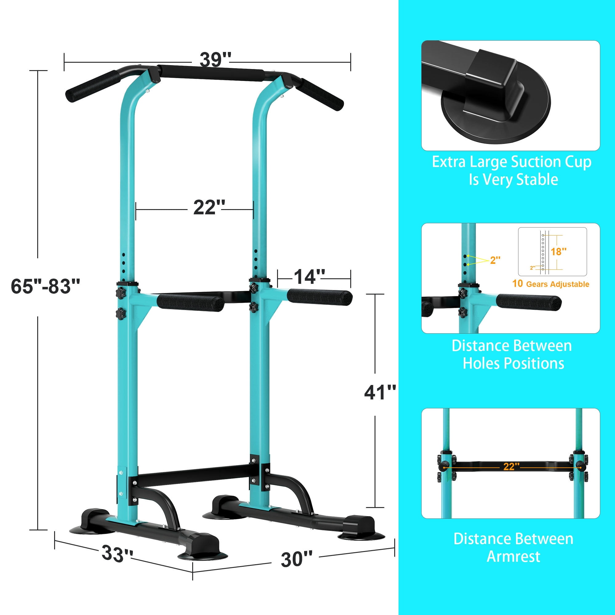 SogesPower Adjustable 83"H Pull up Bar Power Tower Multifunctional Fitness Station for Home