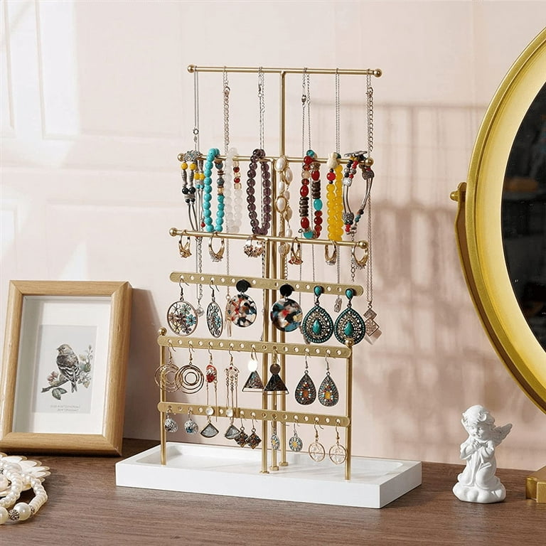 Cut Glass Beads Jewelry Holder Organizer Necklace Tree Stand