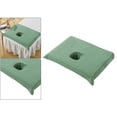 thumbnail image 1 of thinsony Housse de Demi-Table de SPA en Coton Serviette pour Trou de Visage de Lit de Salon de Beauté Vert Foncé, 1 of 7