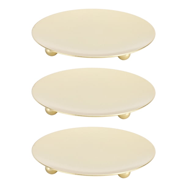 Soporte De Vela De Placa De Hierro, Adorno De Mesa Resistente De Placa De Vela De Metal Decorativa De 3 Piezas Para El Hogar