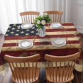 thumbnail image 3 of Retro American Flag Table Cloth Waterproof Tablecloths, Vintage Shabby US Flag Tablecloth Dining Table Cover for Kitchen Party Tabletop Outdoor, Rectangle Tablecloth 60x84 Inch, 3 of 9