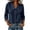 Navy, variant on Peter Pan Collar Blouse For Women, 3/4 Sleeve Textured Linen Shirt, Solid Color Cottagecore Work Top, Trendy Womens Summer Tops Black 2XL