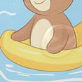 thumbnail image 4 of Cute Bear Floating on Rubber Duckies Shower Curtains with 12 Hooks Waterproof Bathroom Decor 66" x 72", 4 of 6