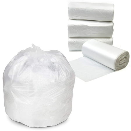 [200 Pack] 15 Gallon Trash Can Bags | Small Clear Garbage Bin Liners | High Density, Leak-Proof Waste Basket Bags | Best for Bathroom, Bedroom, Office, Restroom