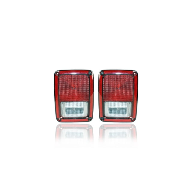 Tail Light Assembly - Compatible/Replacement for '07-18 Jeep Wrangler - Pair, Left Driver + Right Passenger Set - 55077890AH, 55077891AH - CAPA