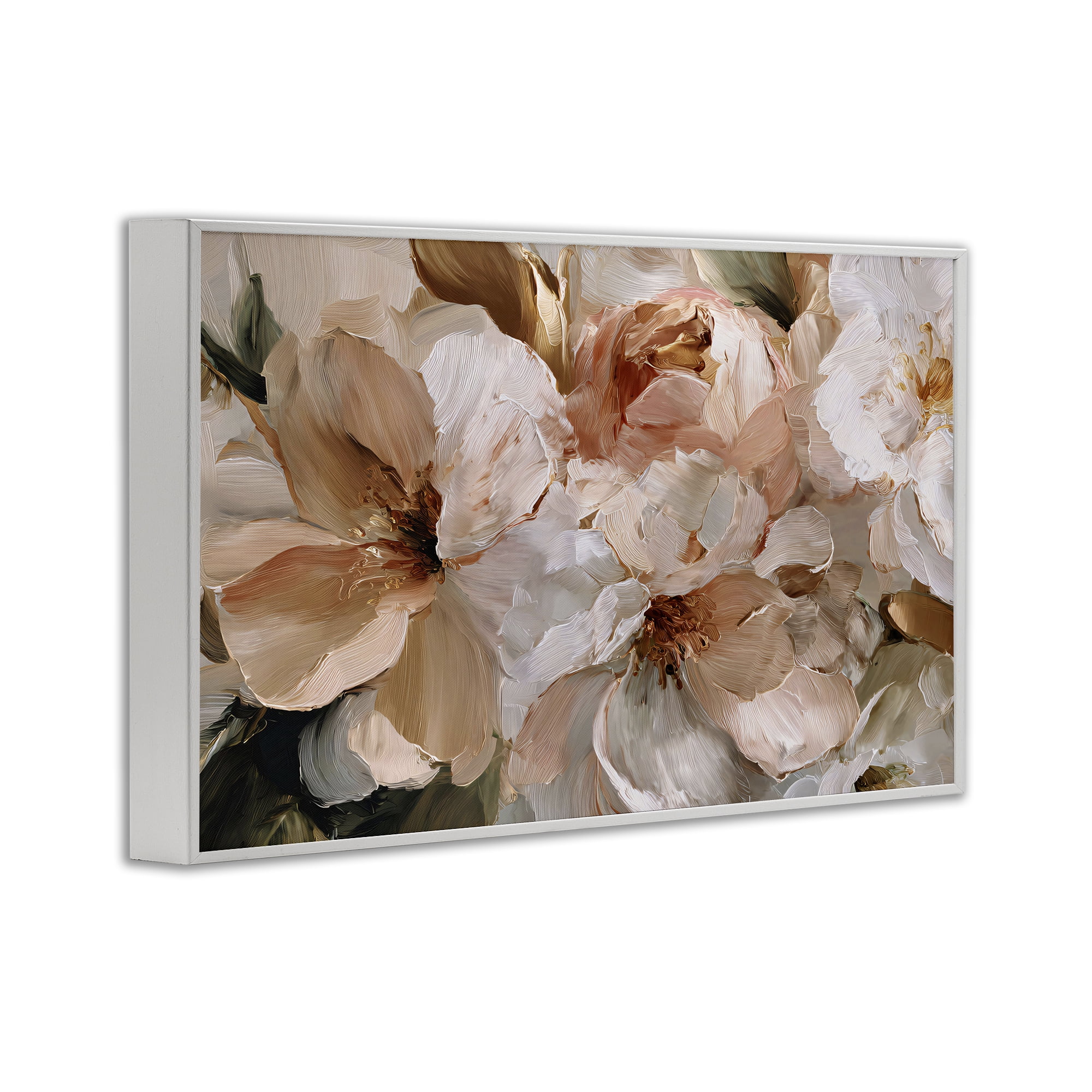 Stupell Industries Pink Brushstroke Petals White Framed Giclee Art, design by Jacky Ngan