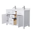 thumbnail image 2 of Wyndham Collection Beckett 48" Wood Double Bathroom Vanity in Nickel/White, 2 of 6