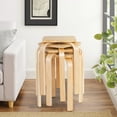 thumbnail image 5 of Gymax 4 Set Square Backless Stools w/ Rounded Corners & Anti-slip Felt Mats Wooden, 5 of 10
