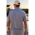 thumbnail image 2 of Burlebo Men's Performance Short Sleeve Polo Golf Shirt. (Heather Sky Blue, XX-Large), 2 of 2