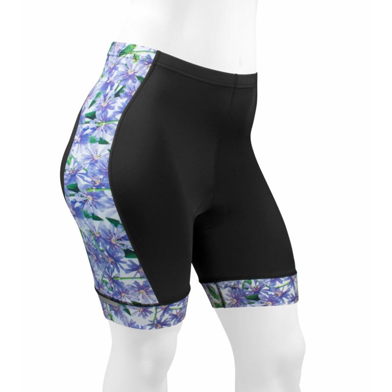 Aero Tech PLUS SIZE Women's Liddy Shorts Purple Flowers Cycling Bottoms 