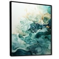 thumbnail image 2 of Designart "Teal Gold Minimalism Serenity In Flow" Minimalism Floater Framed Wall Decor, 2 of 7