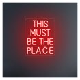 thumbnail image 1 of Letrero De Neón"This Must Be The Place"para Bar, Pub, Hogar, Habitación, Dormitorio, Decoración Pared, Letrero Tienda, Inauguración, 40x32cm, 1 of 3