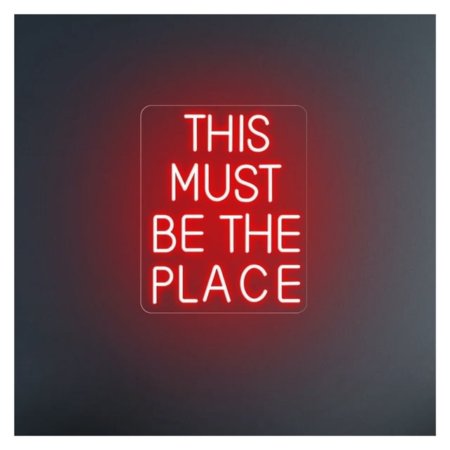 Letrero De Neón"This Must Be The Place"para Bar, Pub, Hogar, Habitación, Dormitorio, Decoración Pared, Letrero Tienda, Inauguración, 40x32cm