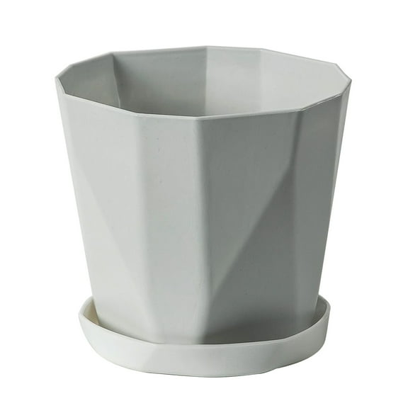 Miyuadkai Plant Pots Clearance Plastic Planters with Saucers Indoor Flower Pots Modern Decorative Gardening Pot with Hole for All House Flowers Herbs African Aloe Colorfu Room Decor White